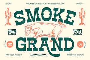 Smoke Grand Western Display Font, a Slab Serif Font by timelesstype.co