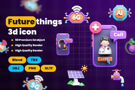 Future things 3d Illustration  Icon