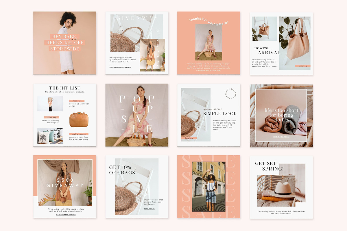 Boho Social Feed Template - Canva, a Social Media Template by Studio Mayde