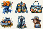 Vintage Denim Spring Clipart, a Work Illustration by OK Design (Thumbnail 2 of 5)