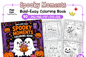 Spooky Moments Coloring Bold & Easy, a Seasonal Illustration by Design Station