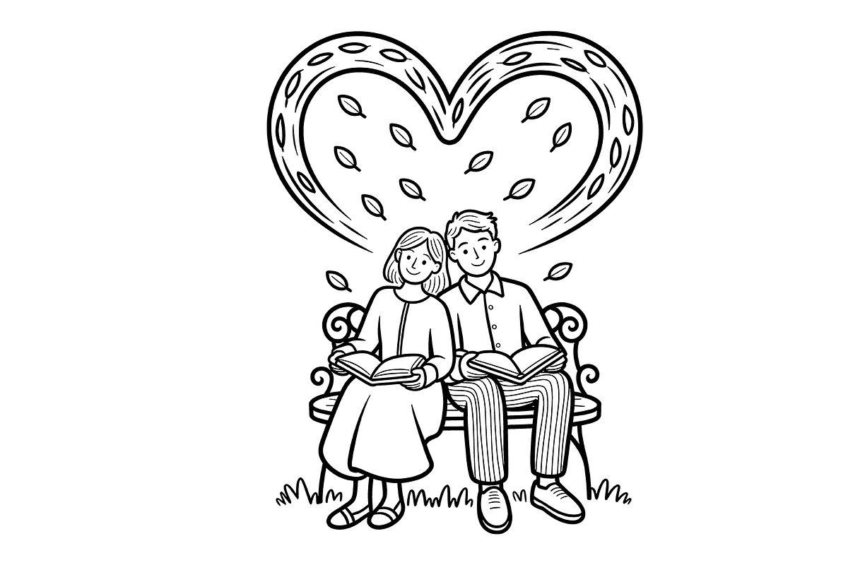 Love & Proposal Coloring Pages Pack, a Person Illustration by Annudesign (Photo 5 of 6)