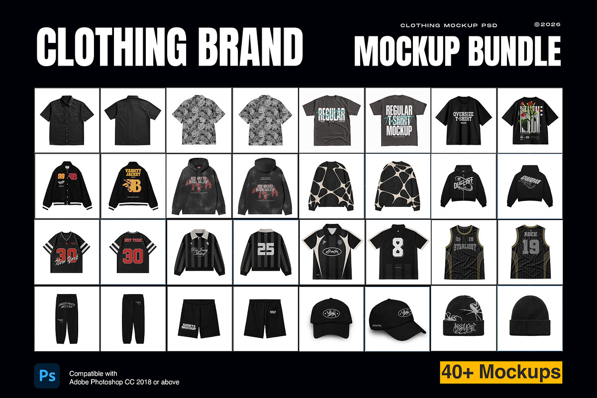 Clothing Brand PSD Mockups Bundle, a Shirt Mockup by Irhasalfahad (Photo 1 of 3)