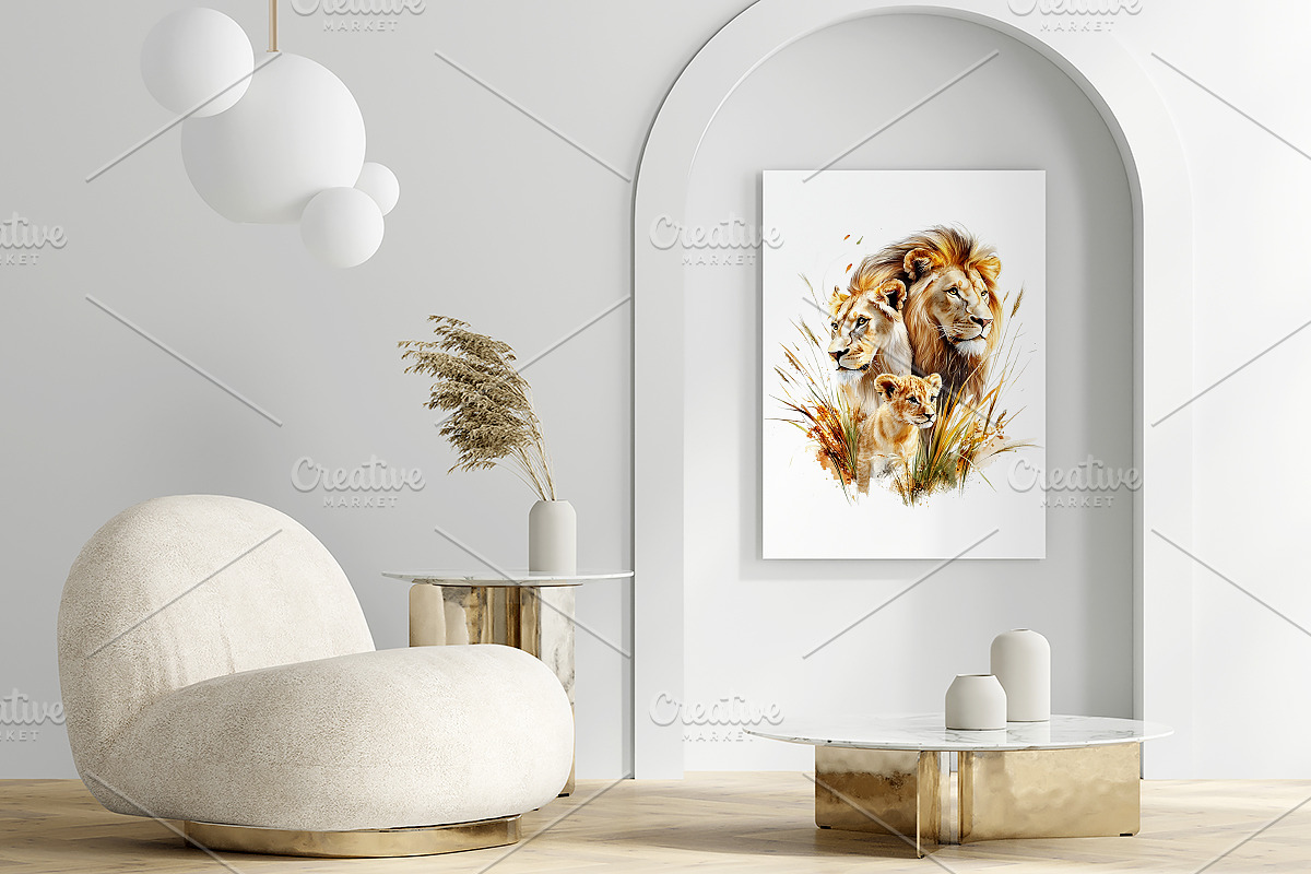 Watercolor Lion Clipart Set, an Animal Illustration by GalaDesign03 (Photo 7 of 7)