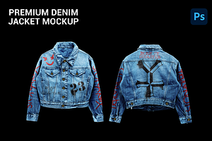 premium denim jacket mockup, a Shirt Mockup by yalanois