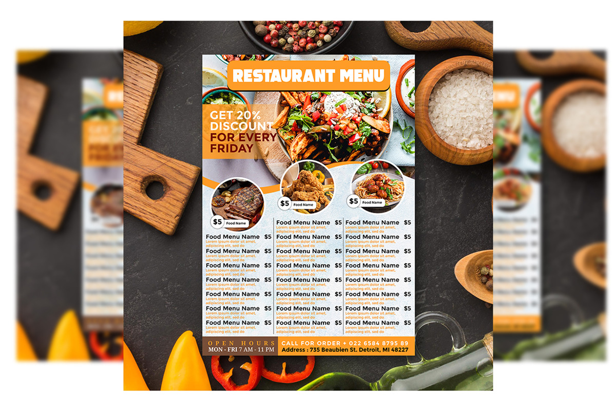 Flyer Menu, a Flyer Template by imadeDesign (Photo 1 of 3)