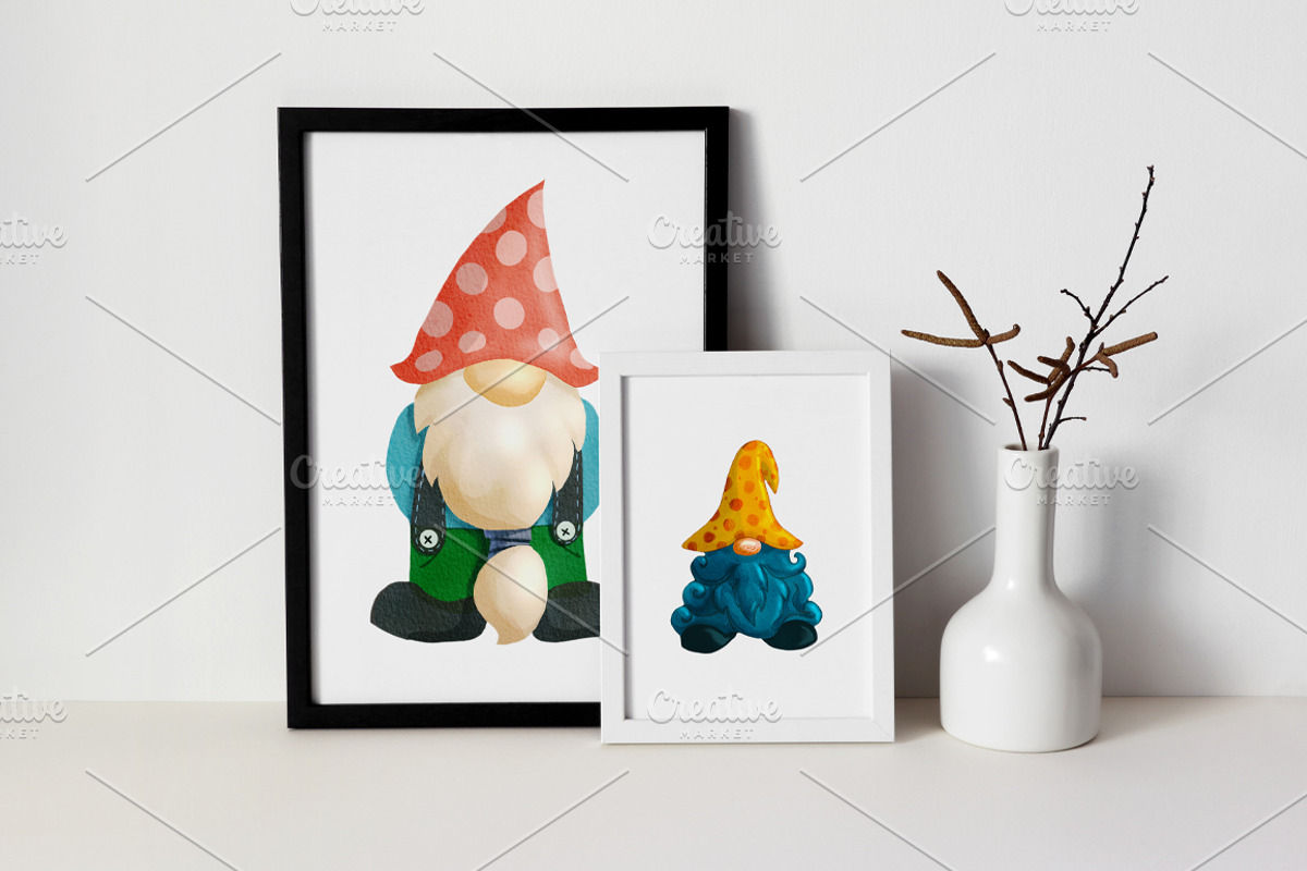 Gnomes watercolor Clipart Pack., an Illustration by Feelplus Creator (Photo 6 of 6)
