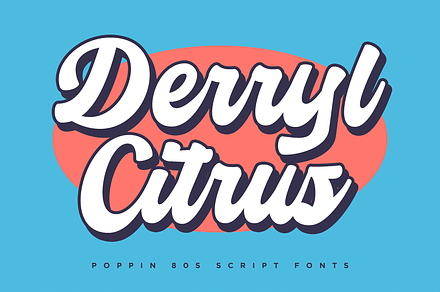 Derryl Citrus – 80s Script Fonts, a Script Font by Konstantine Studio