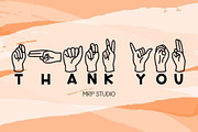 Hand Alphabet Font, a Symbol Font by Personalized1926 (Thumbnail 6 of 6)