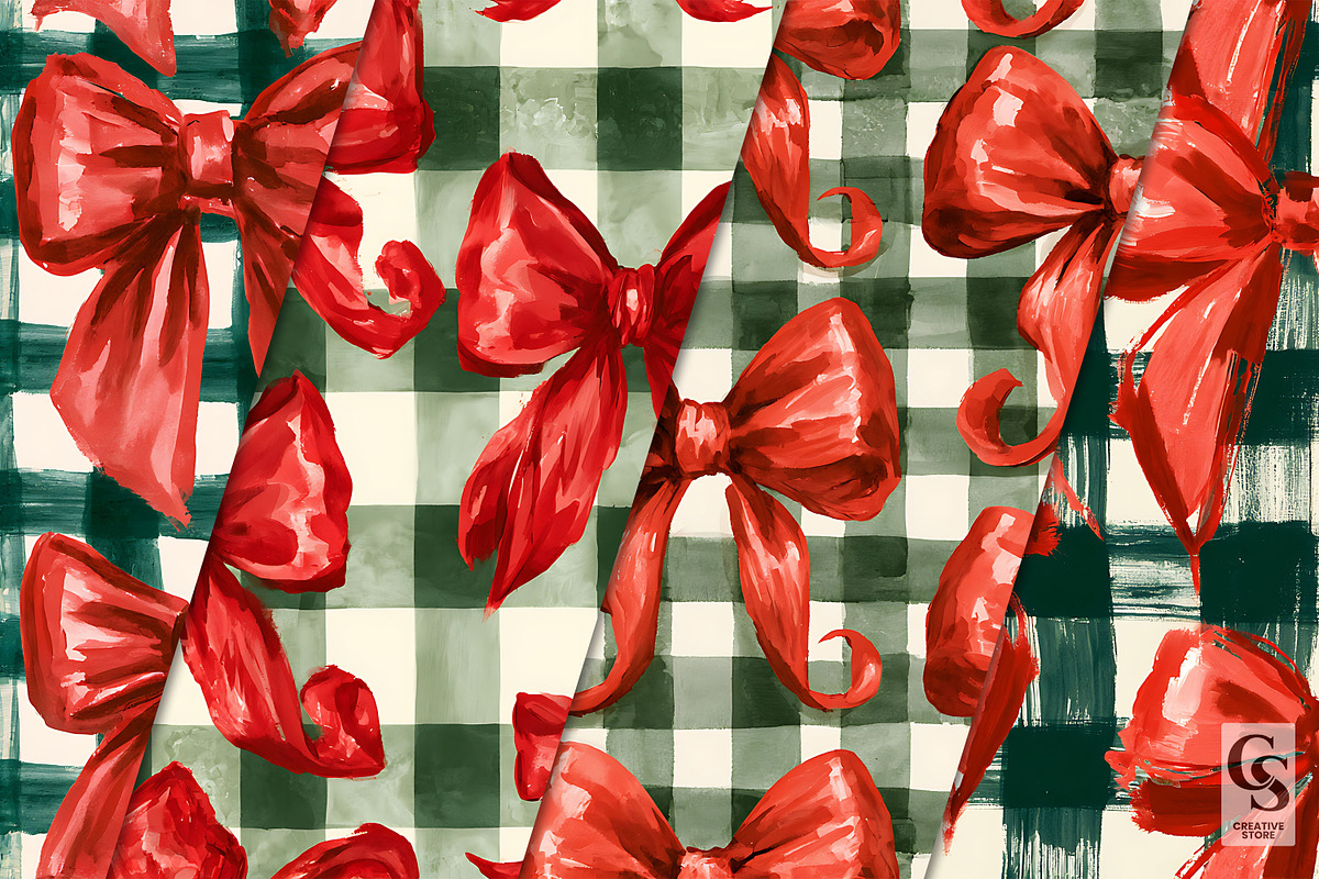 Red Green Coquette Seamless Pattern, a Pattern Graphic by Creative Store (Photo 2 of 5)