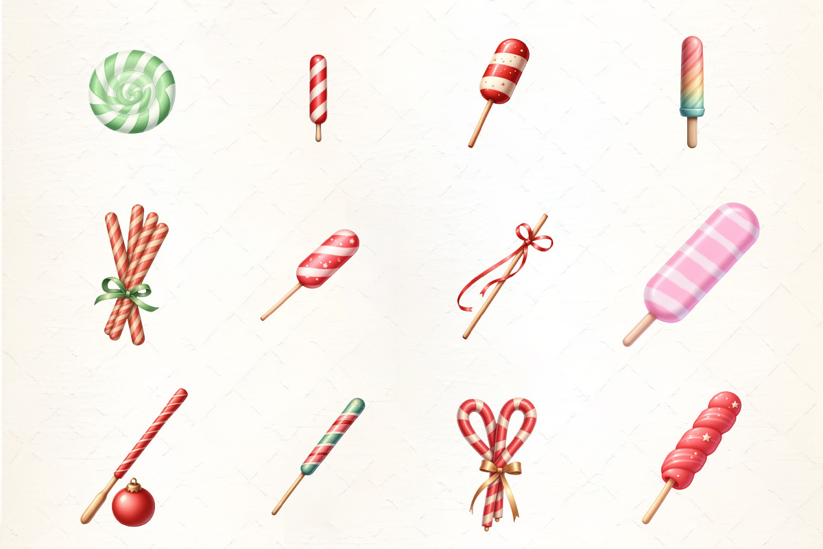 Holiday Candy Stick Clipar, an Illustration by CrexoraLab (Photo 3 of 5)