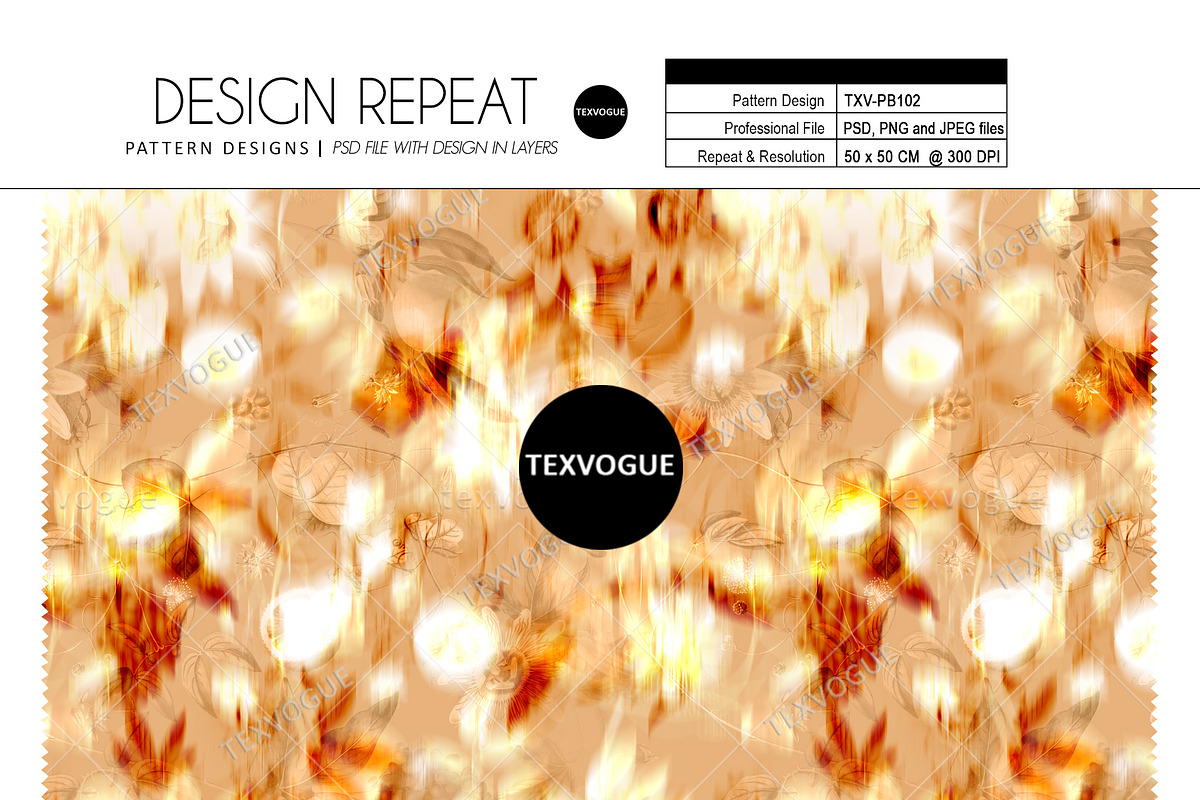 Floral Pattern in Warm Golden Tones, a Pattern Graphic by texvogue (Photo 2 of 13)