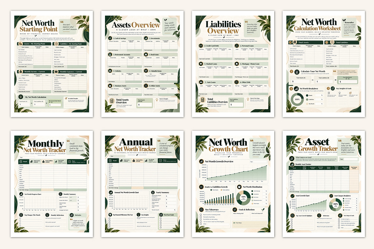 Net Worth Progress Tracker, a Stationery Template by Designmela01 (Photo 2 of 5)