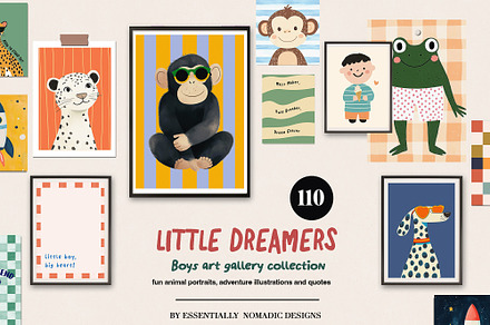 Boys Room Nursery Wall Art Prints, a Background Graphic by Essentially Nomadic
