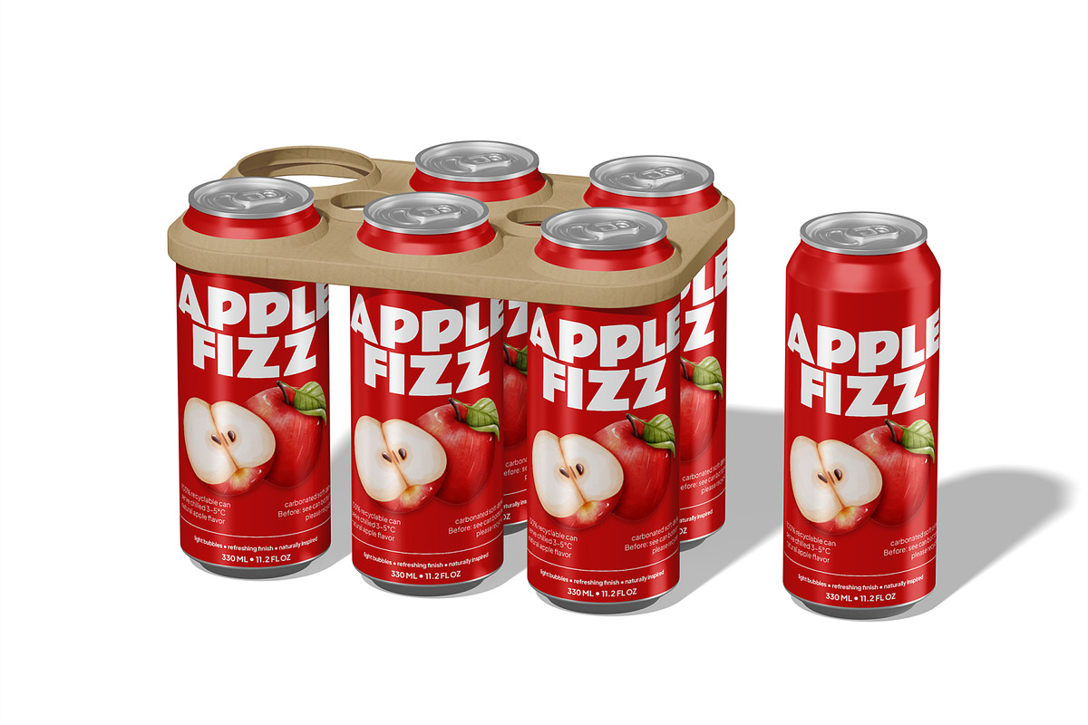 Soda Can Six Pack Mockup, a Packaging Mockup by Permadi Creative (Photo 5 of 5)
