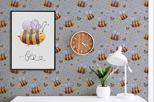 Watercolor Honey Bee Collection