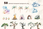 Watercolor dino. Patterns, Clip Art, an Animal Illustration by Pattern + watercolor (Thumbnail 6 of 15)