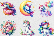 Fantasy Unicorn Clipart, an Illustration by Black Bird Studio (Thumbnail 3 of 6)