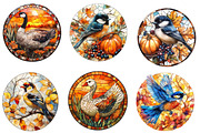 Fall Autumn Bird Stained Glass, an Illustration by Designworld (Thumbnail 3 of 6)