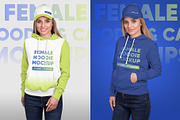 Female Hoodie & Baseball Cap Mockup, a Hoody Mockup by Hi, Mock-Up! (Thumbnail 4 of 9)