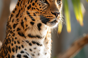 Majestic leopard portrait in natural habitat, an Animal Photo by AlyaAnd