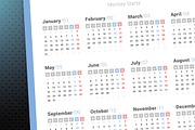 2022 Simple Calendar Monday Starts., a Stationery Template by WORAKAMON Design Studio (Thumbnail 2 of 3)