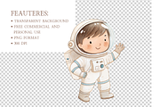 Little Astronauts Watercolor Set, an Illustration by MockupWizard (Thumbnail 4 of 5)