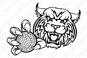 Wildcat Bobcat Golf Ball Sport Team, an Illustration by Christos Georghiou