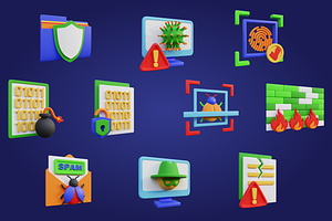 3D Cyber Security Icon