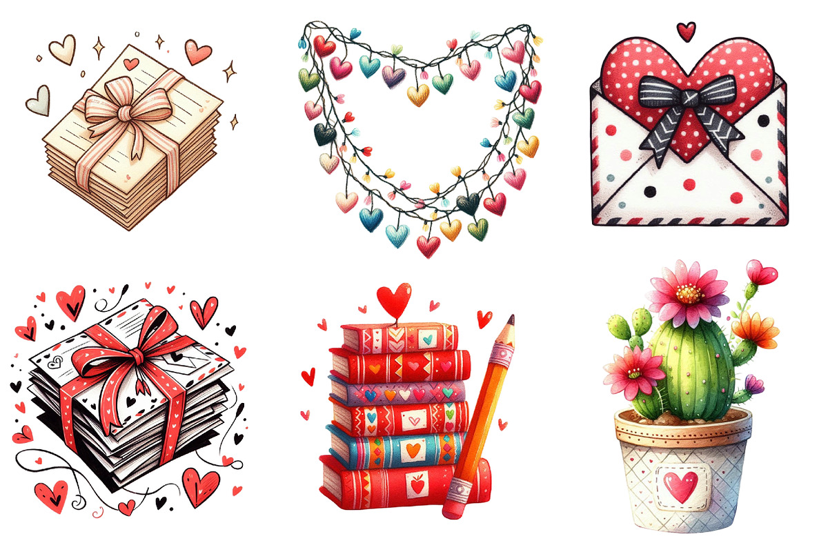 Hand Drawn Valentine's Day Clipart, an Illustration by Designworld (Photo 4 of 5)