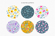 Vivid flowers clipart. Vector set., a Background Graphic by ElenKoss (Thumbnail 3 of 11)