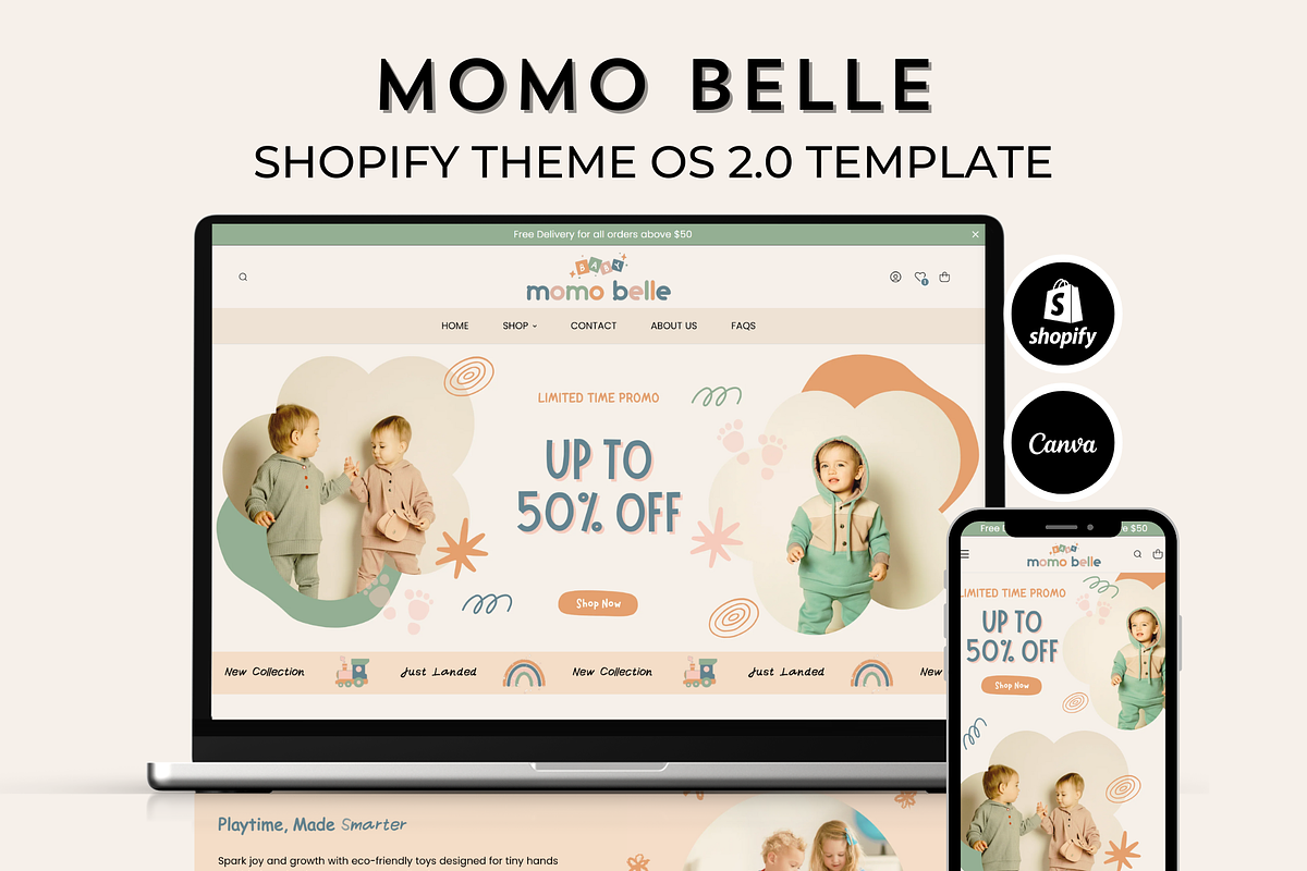 Momo Shopify Theme, Kids & Baby Shop, a Templates & Theme by Elite Luster (Photo 1 of 3)