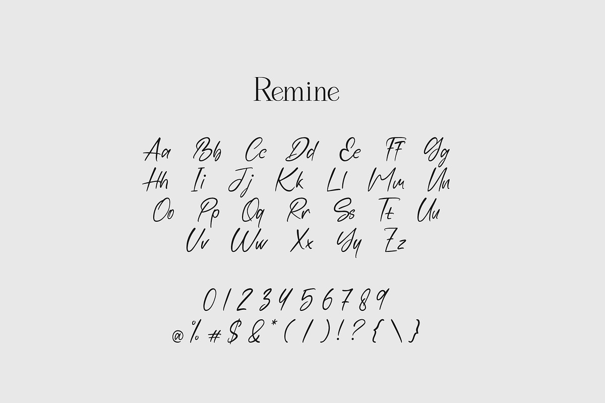 Remine, a Script Font by Jrray Studio (Photo 4 of 7)