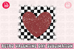 Retro Valentine Checkered Heart Svg