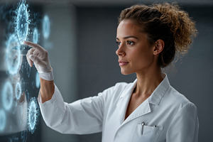 Medical expert analyzes in advanced AI lab, a Health & Medical Photo by OSORIOartist