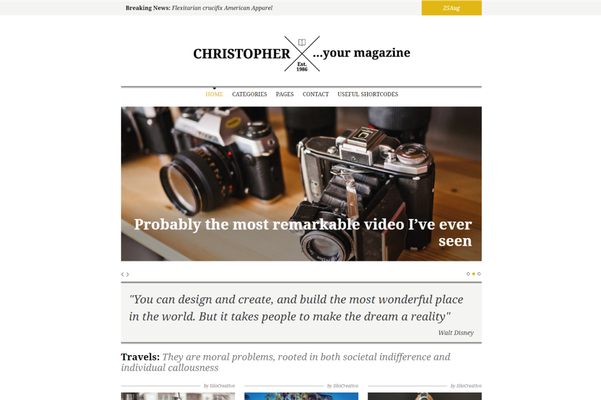 Christopher-Magazine WordPress Theme, a WordPress Template by SiloCreativo (Photo 2 of 6)