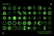 Retro Futuristic Elements, an Object Graphic by The Fake PNG (Thumbnail 2 of 11)