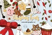 Christmas Treats Watercolor Graphics, an Illustration by Kileen Nicole Art (Thumbnail 1 of 5)
