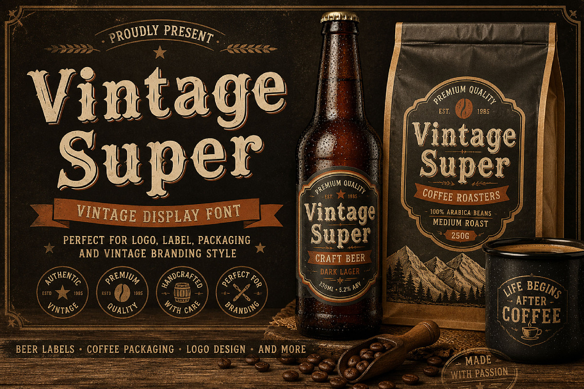 Vintage Super, a Serif Font by Wow Magic (Photo 3 of 4)