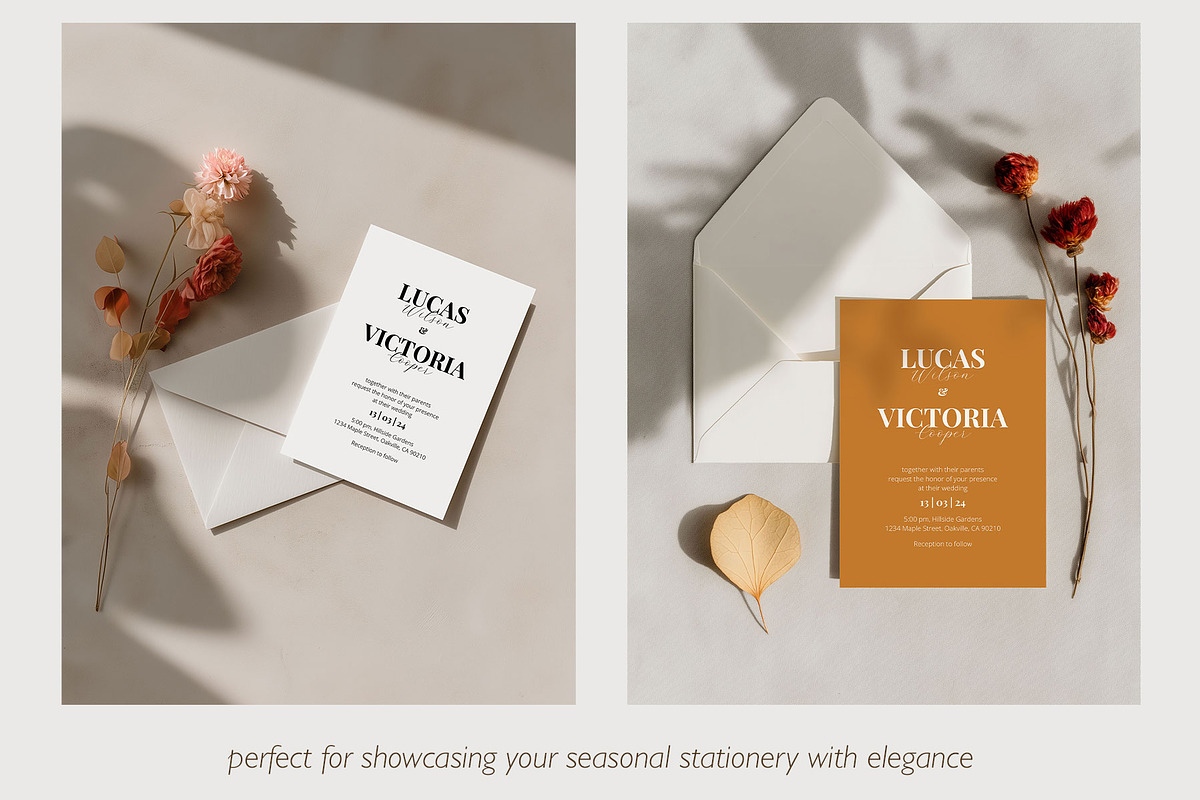 Autumn Elegance 5x7 Cards Mockup Set, a Product Mockup by Pixel Charm Studio (Photo 2 of 4)