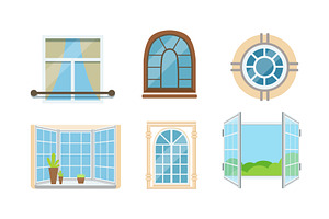 Different Types of Windows Vector, an Object Illustration by TopVectors