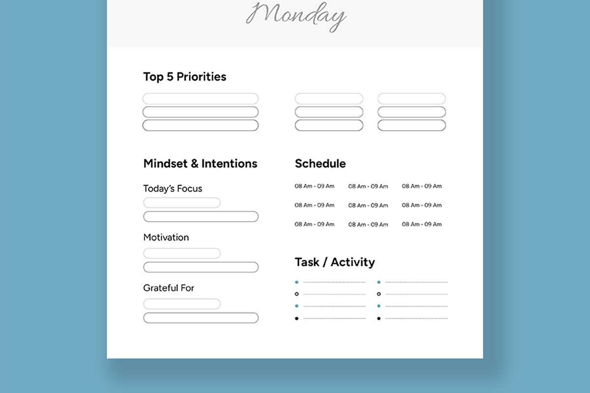 Daily Planner Layout, a Stationery Template by ContestDesign (Photo 3 of 7)