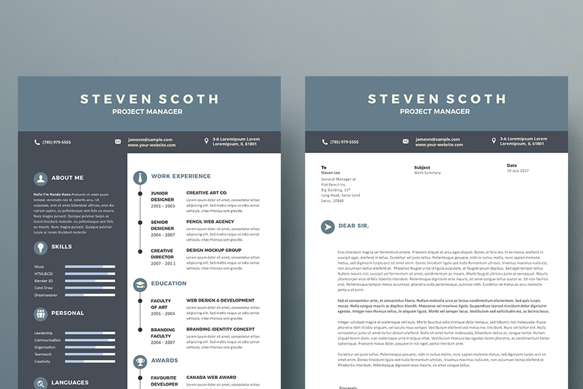 Simple Resume & CoverLetter Template, a Resume Template by Hito Graphic