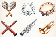 Musique Instrument Clipart-1, an Illustration by Libby Wishes (Thumbnail 4 of 6)