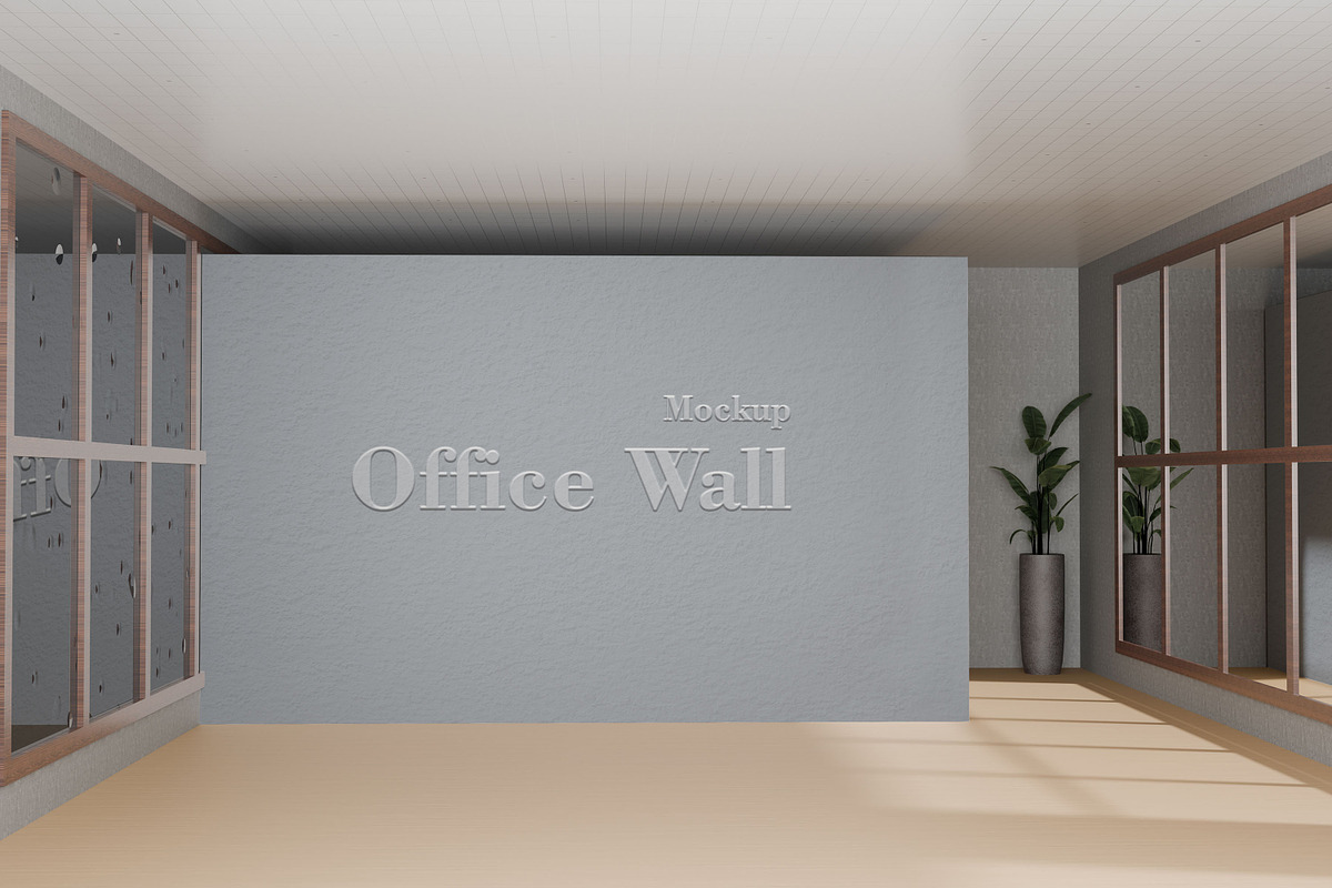 Office Wall Mockup, an Advertising Mockup by xavier_studio (Photo 4 of 5)