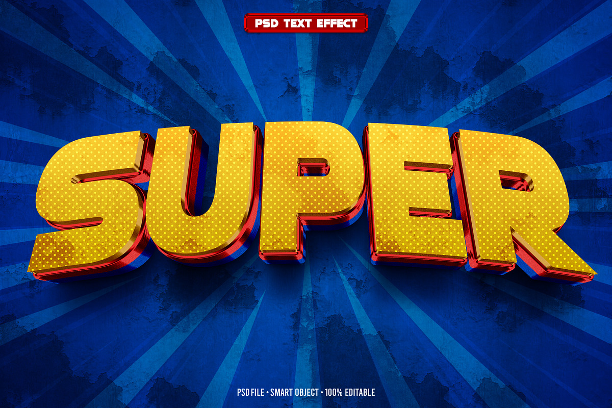 Super 3D editable text effect, a Layer Style Add-On by Hello Muh (Photo 1 of 2)