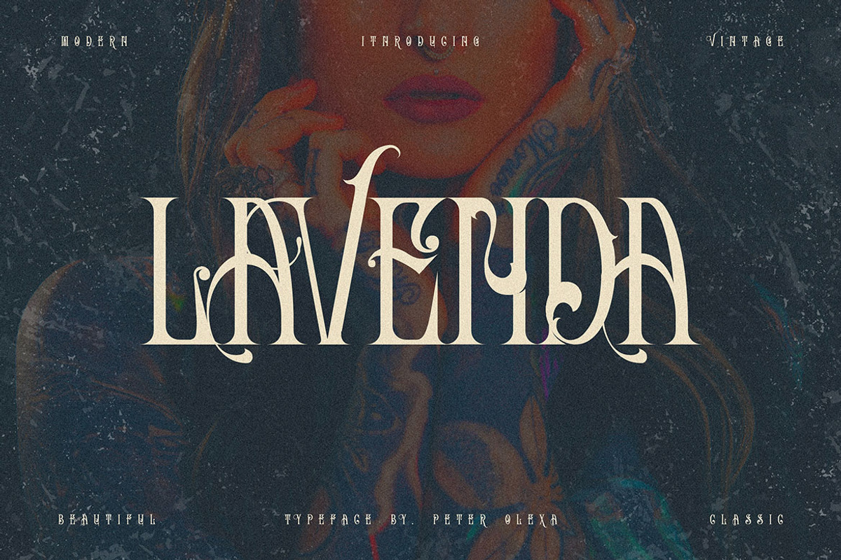 Lavenda - Vintage Ornamental Font, a Serif Font by JumboDesign (Photo 1 of 7)