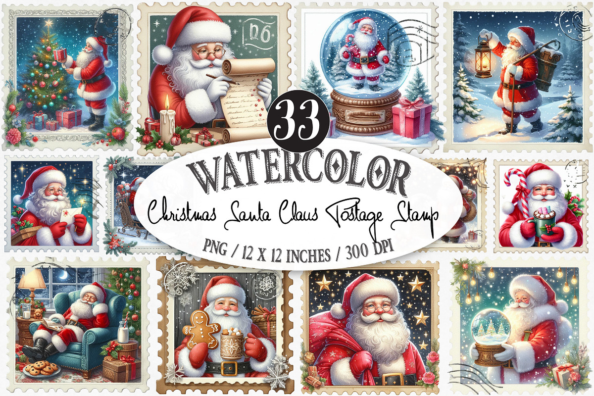 Christmas Santa Claus Postage Stamp, an Illustration by Designking (Photo 1 of 5)