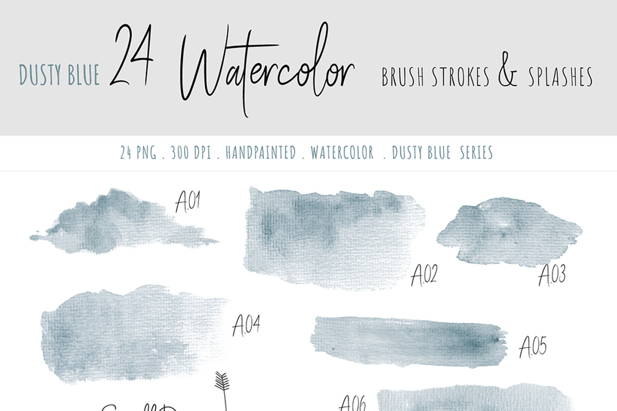 Watercolor Brush TextureDusty Blue, a Texture Graphic by Sahar Heumesser (Photo 5 of 8)