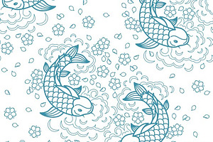 Koi Carp Chinese Pattern